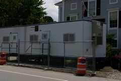 Construction Office in Front of Building
